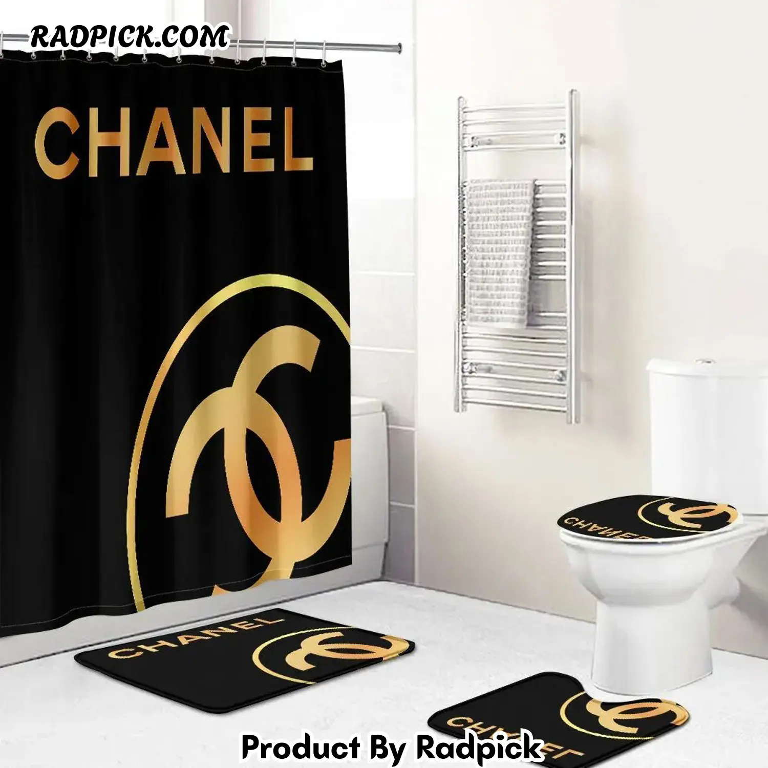 Chanel shower curtain black and yellow luxury bathroom set 33 bathroom set rp3871143.png